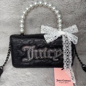 Juicy Couture pearl mini bag & lace bow charm